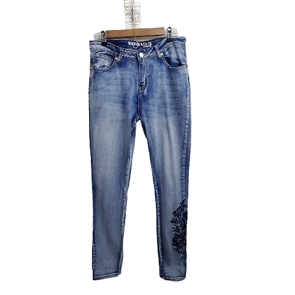 Floral Embroidered Skinny Jeans